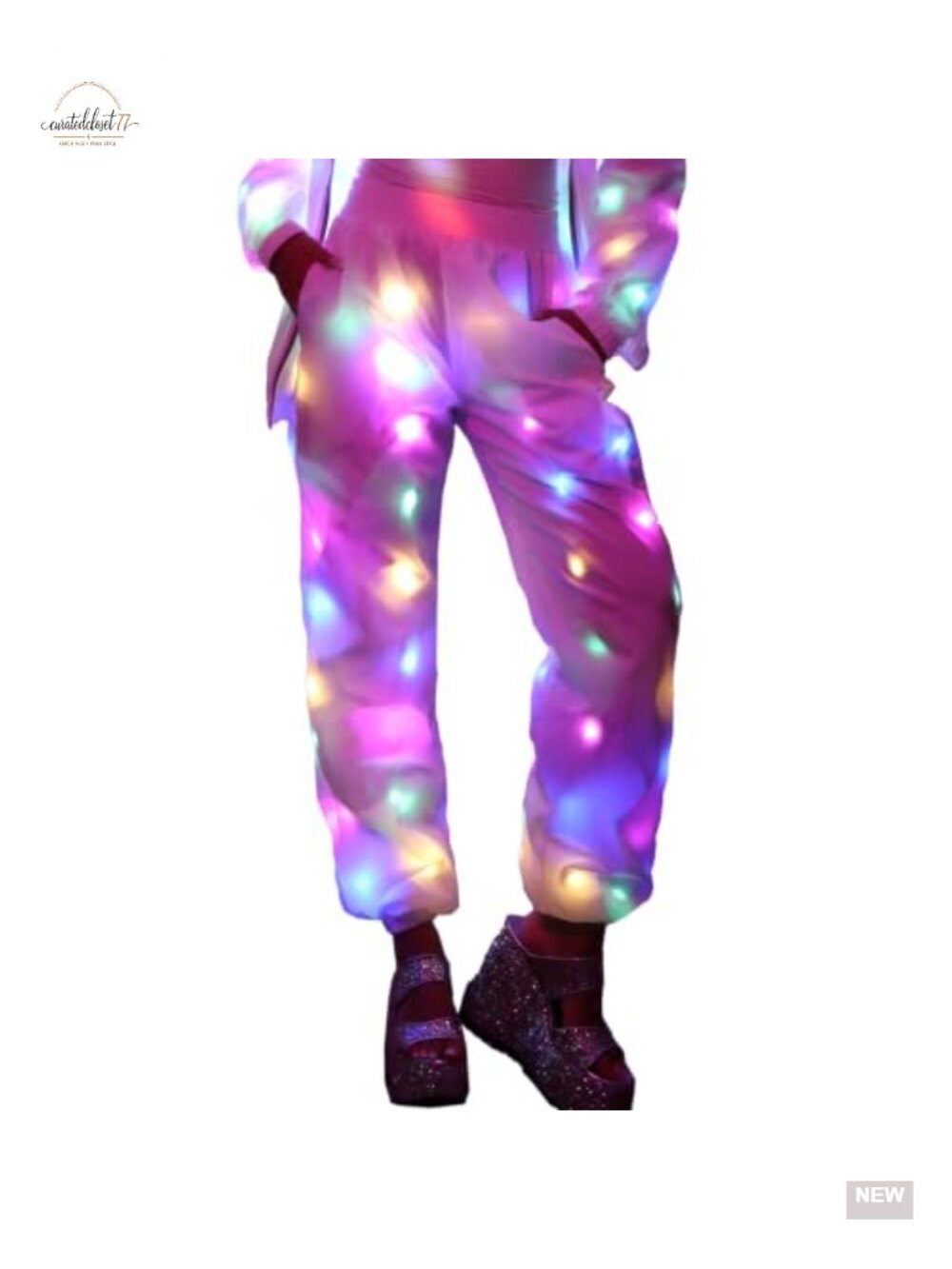 Unisex LED Light Up Sparkle Party Pants Music Halloween Costume